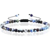 Memphis Fire Armband Natuursteen Kralen - Dark Blue Fire