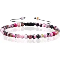 Memphis Fire Armband Natuursteen Kralen - Rose Red Fire
