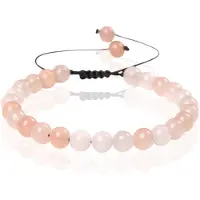 Memphis No.2 Natuursteen Armband Dames - 6mm Roze Aventurijn