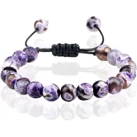 Memphis Dames Armband 8mm Kralen - Purple Fire