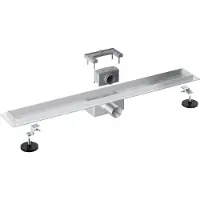 FortiFura Galeria Douchegoot - 90cm - zonder rooster - vloerflens - PVD - geborsteld RVS YZ-A90-Basic-drain
