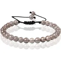 Memphis No.2 Natuursteen Armband Dames - 6mm Grijze Agaat