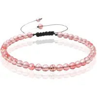 Memphis No.1 Armband - 4mm Red Watermelon Quartz