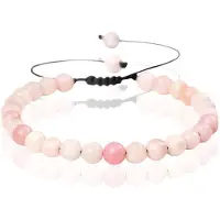 Memphis No.2 Natuursteen Armband Dames - 6mm Pink Opal