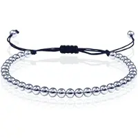 Memphis Macrame Armband Dames - 5mm Zilveren Kralen