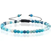 Memphis Fire Armband Natuursteen Kralen - Blue Striped