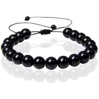 Memphis No.3 Dames Armband - 8mm Black Glass