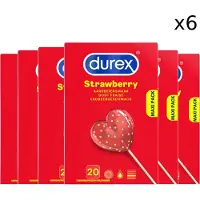 Durex - Condooms - Strawberry - 20st x 6 - Voordeelverpakking