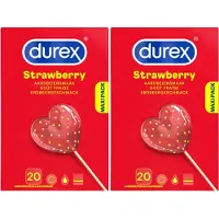 Durex Condooms Strawberry 20st - 2 Stuks - Voordeelverpakking