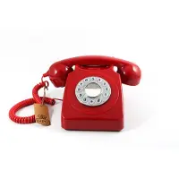 GPO Druktoets retro telefoon rood|Maat: