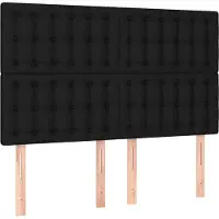 vidaXL Hoofdbord zwart 144x5x118/128 cm stof