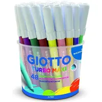 Giotto Turbo Maxi viltstiften, pot met 48 stuks in geassorteerde kleuren
