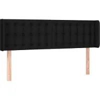 vidaXL Hoofdbord met randen 147x16x78/88 cm stof zwart