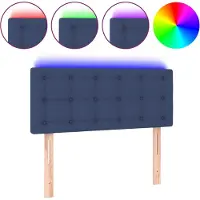 vidaXL Hoofdbord LED 90x5x78/88 cm stof blauw