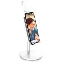 Mizco International Shine smartphone standaard, Smartphonehouder, Wit, Zilver