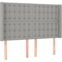 vidaXL Hoofdbord met randen 147x16x118/128 cm stof lichtgrijs