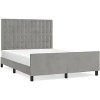 vidaXL Bedframe zonder matras, lichtgrijs, 140x190 cm, fluweel