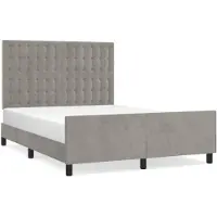 vidaXL Bedframe zonder matras, lichtgrijs, 140x200 cm, fluweel