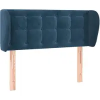 vidaXL Hoofdbord met randen 103x23x78/88 cm fluweel donkerblauw