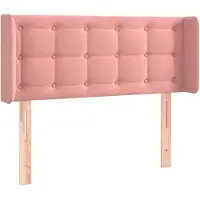 vidaXL Hoofdbord met randen 83x16x78/88 cm fluweel roze