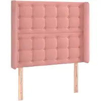 vidaXL Hoofdbord met randen 83x16x118/128 cm fluweel roze