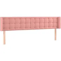 vidaXL Hoofdbord met randen 163x16x78/88 cm fluweel roze