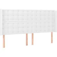 vidaXL Hoofdbord met randen 163x16x118/128 cm kunstleer wit