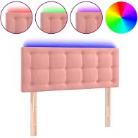 vidaXL Hoofdbord LED 90x5x78/88 cm fluweel roze
