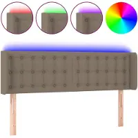 vidaXL Hoofdbord LED 147x16x78/88 cm stof taupe
