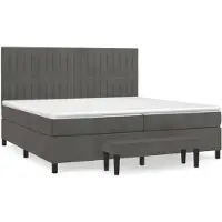 vidaXL Boxspring met matras fluweel donkergrijs 200x200 cm