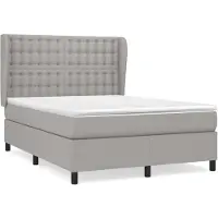 vidaXL Boxspring met matras stof lichtgrijs 140x200 cm