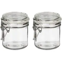 Vivalto Voorraadpotten/bewaarpotten - 2x - Tarro - 250 ml - glas - beugelsluiting - D11 x H10 cm - Voorraadpot