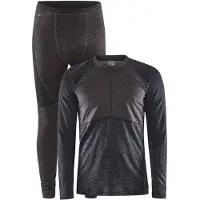 Craft - Thermokleding - Core Wool Mix Set M Black Slate voor Heren van Wol - Maat S - Zwart