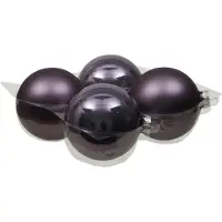 Othmar decorations Grote kerstballen - 4x st - lila paars - 10 cm - glas - Kerstbal