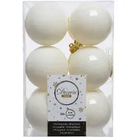 Décoris Kerstballen set | | Ø 6 cm | 12 stuks (Wit)