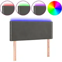 vidaXL Hoofdbord LED 100x5x78/88 cm fluweel donkergrijs