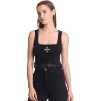 Vive maria - Rockabilly Top - Lace Vamp Top - XS tot XXL - voor Vrouwen - zwart - Maat XXL
