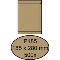 Quantore - Envelop akte P185 185x280mm bruinkraft 500 stuks
