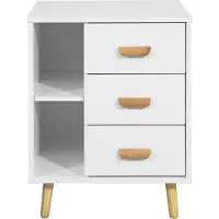 SoBuy | Nachtkastje | Bijzettafel | Telefoontafel | Dressoir Wit | FBT95-W