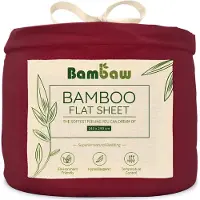 Bambaw Luxe Bamboe Lakens 240x290cm – Ultra ademende stof – Beddengoed – Hypoallergeen Bovenlaken – Beddengoed - Bourgondy