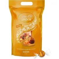 Lindt LINDOR Karamel melkchocolade bonbons 1kg - ca. 80 chocolade bonbons - Hersluitbare verpakking