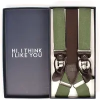 Tresanti | BINK I Linnen bretels | Green | Size One size