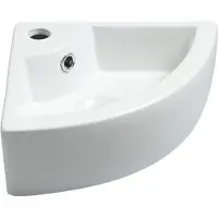 Best design Floor Fontein 32.5x32.5x13cm wit met 1 kraangat porselein