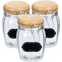 Zeller Weckpot/inmaakpot - 4x - 820 ml - glas - met beugelsluiting - incl. etiketten - Weckpotten