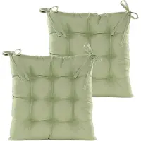 Anna's Collection Stoelkussen gewatteerd - 2x - mint groen - 38 x 38 cm - tuinstoelkussens