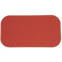 MSV Douche/bad anti-slip mat badkamer - rubber - terracotta - 36 x 97 cm - Badmatjes