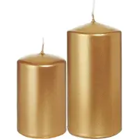 Trend Candles Stompkaarsen set van 2x stuks goud 8 en 12 cm - Stompkaarsen
