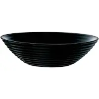 Luminarc Salade schaal/slakom - zwart - glas - Dia 27 cm - Schalen en kommen - Keuken - Voedsel - Saladeschalen