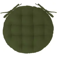 Atmosphera Créateur d'intérieur® Stoelkussen rond - olijfgroen - katoen - 38 x 6.5 cm - tuinstoelkussens
