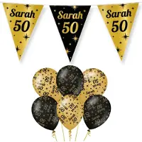 Paper Dreams Paperdreams Luxe Sarah/50 jaar feest set - Ballonnen & vlaggenlijnen - Vlaggenlijnen
